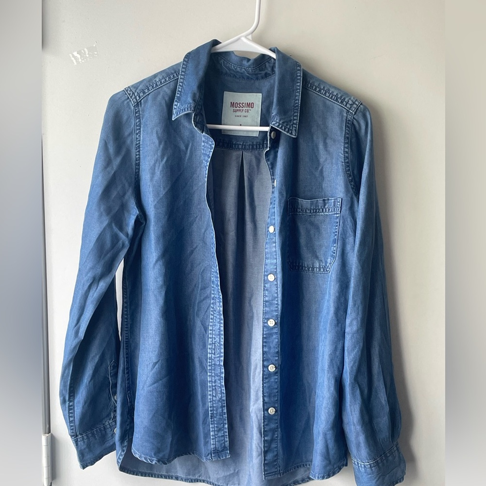Mossimo Supply Co. Blue Button Down Shirt - Picture 3 of 7